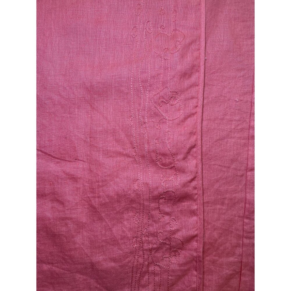 Edward Pink 100% Linen Wrap Skirt Size Large Summer - Picture 7 of 10